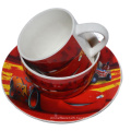 Wholesale Round Shape Sublimation Dinner Set For Children Kids Set ZSC01 With The World Of Cars Toon Printing